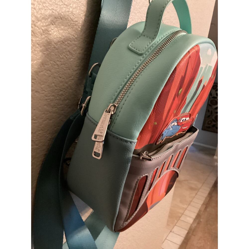 Loungefly Disney Pixar Cars Firewall Falls Convertible Mini Backpack - Picture 4 of 7